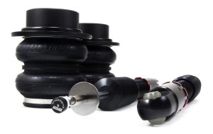 Acura ILX Air Suspension Kit - Rear - Air Lift - 30-Level Damping Adjustable Monotube, Threaded Body Shock - Black Chromed with Red Accents - `13-`15